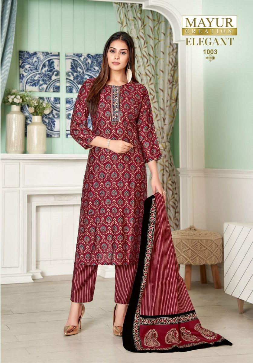 Mayur Elegant Vol 1 Printed Cotton Dress Material Catalog
